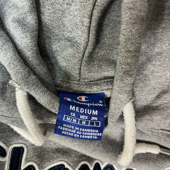 Champion grey hoodie embroidered - Picture 5 of 5